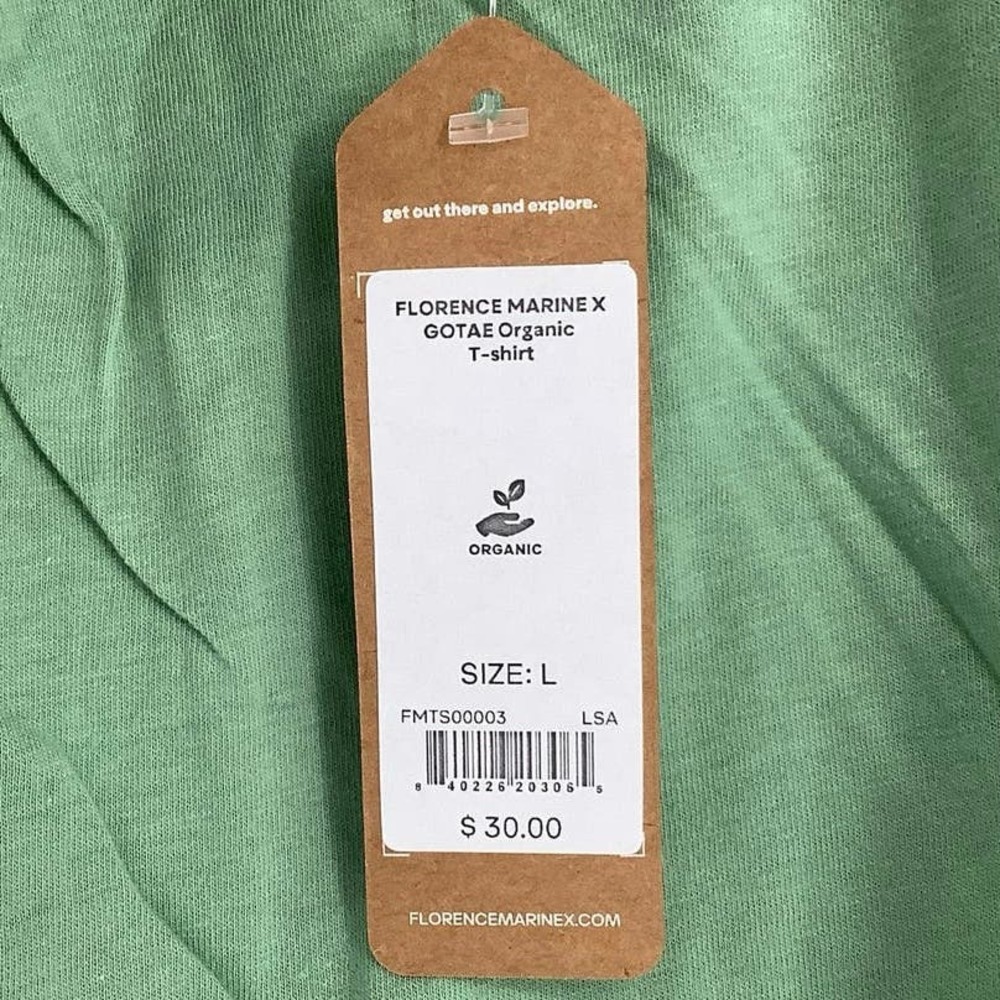 NEW! Florence Marine X Size Large GOTAE Organic T-Shirt Sage Tee $30 msrp M9-5 - Picture 9 of 10
